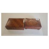 2 wooden boxes