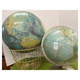 Two world globes