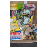 Fishing lures, rod varnish, dry fly solution,