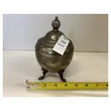 Silver plated lidded sugar bowl