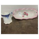 Germany pink roses 12 inch dish and China