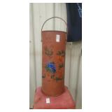 Painted metal bucket- 22 inches h