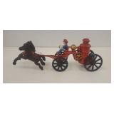 Metal fire fighter, and horses