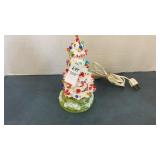Vintage light up tree- plaster tree & porcelain