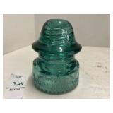 Vintage turquoise glass insulator