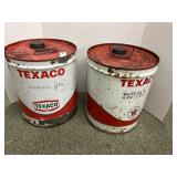 Vintage TEXACO 5 gal Oil Cans