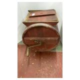 Antique wooden butter churn. 18 inches tall