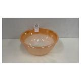 Fire King- USA bowl- peach luster- 7 inches wide