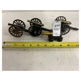 4 Vintage Brass + Cast Cannons