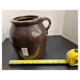 Dark Brown Pottery Crock/Urn thumb handle