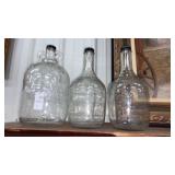 1 Gallon wine jug and 2 wine jugs 1/2 gallon