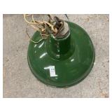 Vintage Green Hanging light- plug in  -13 x 16