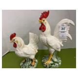 Antique white Leghorn roosters made in Japan