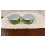 2 Pyrex bowls- 1 qt casserole dishes
