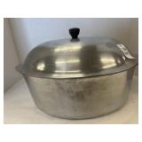 Polished aluminum covered casserole pot 15 inch