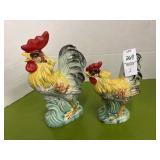 Vintage hand, painted rooster and hand