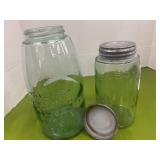 One Mason half gallon canning jar, and one 1