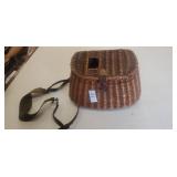 Vintage woven bait basket
