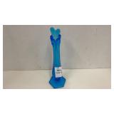 Blue glass swung vase - 9.5 inches h