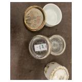 4 Silver rimmed coasters, Vintage Art of Chokin