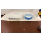 Pyrex 8 x 8 x2 inch and  1 pt bowl
