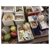 Variety of Christmas ornaments and decor