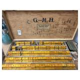 Vintage hand lettering/stamp set with case