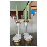 Candle stick holders- 2 & coasters- 4