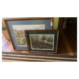 Two framed wildlife pictures