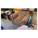 Floral Chair and Ottoman Foot Rest