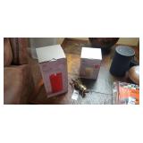 2 faux candles, and grass hopper