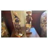 Vintage paper mache folk dolls - 12 inches h- lot