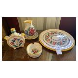 Hand painted pottery - decorative plate- 8.5