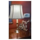 Brass table lamp -18 inches h & woodland animal