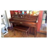 Vintage Schafer & Sons Piano with bench & music