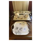 Mud pie - serving platters- 3 & creamer & sugar