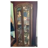 Wooden Curio Cabinet - glass doors & shelving