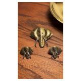 Courtney Marked Elephant Brooch Earring Set