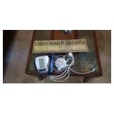 Blood pressure cuff, wireless charger, and sign