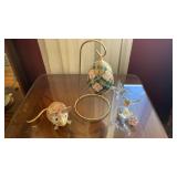 Cloisonnï¿½ Egg & Mouse & glass bird figure- lot of