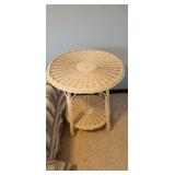 Antique Wicker table, and rocking chair