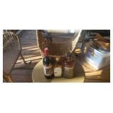 Basket with 2 bottles of liquor ,and 1 bottle of