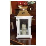 Lantern - wooden & glass with battery operated
