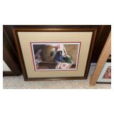 4 Framed Decorative Prints, 12x12in, 16x28in,