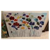 2 Flower paintings 24x32in and 18x26in
