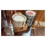 Lot of Coasters and Candle