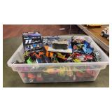 Tote of Assorted Loose Hotwheels and Matchbox