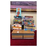 Lot of VHS Tapes and Holder