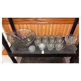 Etched Punch Bowl Set