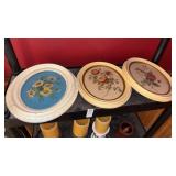Lot of 3 Flower Wall Hangings